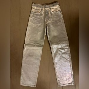 Zara metallic silver pants